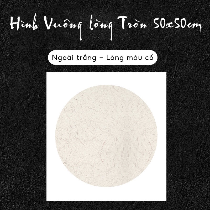 Giấy vẽ tranh thủy mặc, viết thư pháp hình quạt hình vuông đã bồi đế