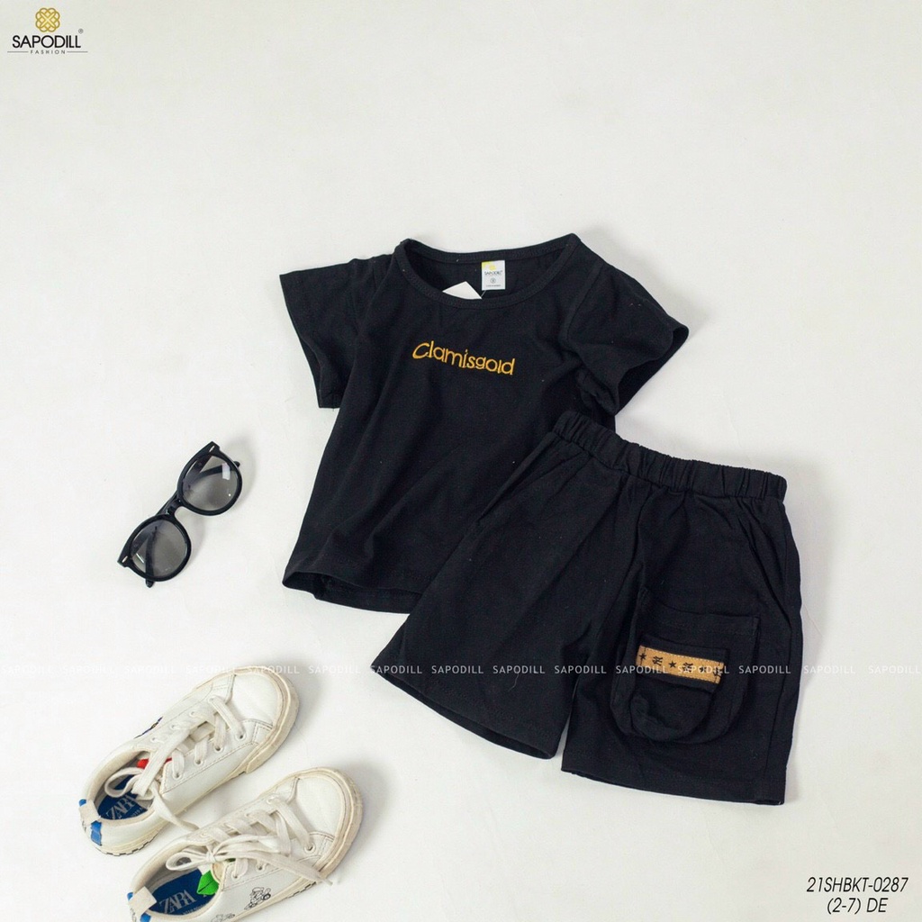 SET BỘ BÉ TRAI ÁO TRẮNG QUẦN ĐEN CLAMISGOLD