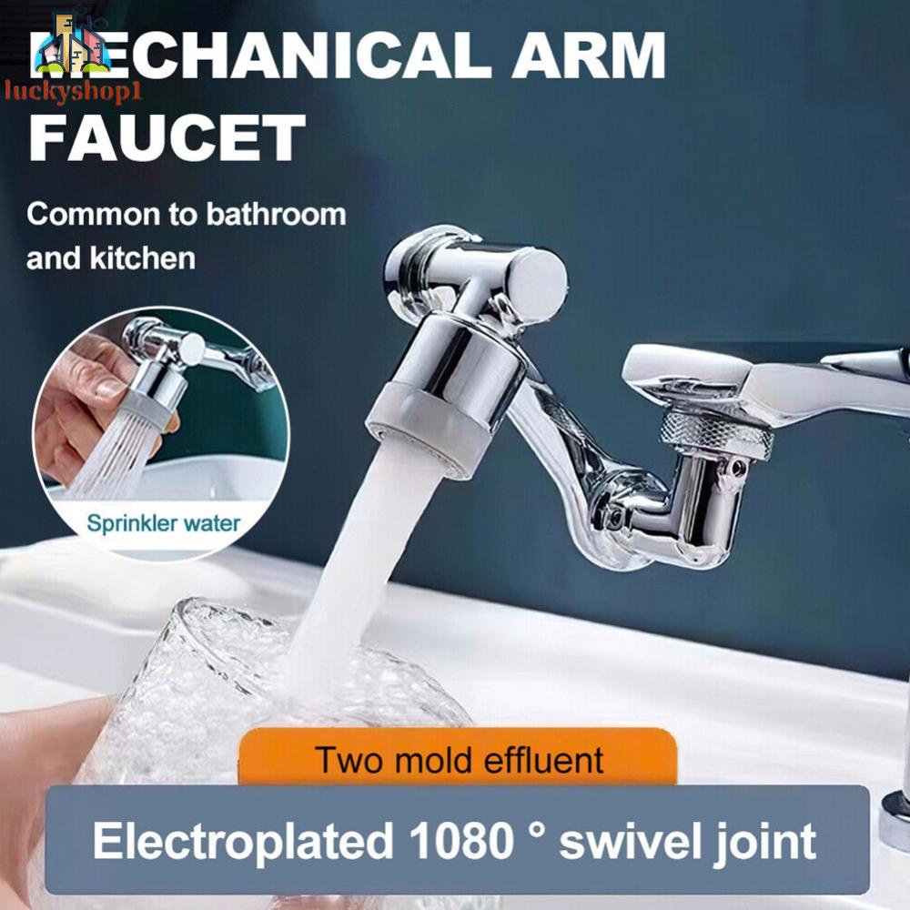 Vòi nước mở rộng lưu vực 1080 Multi ° chức năng Universal Bubbler Proof Splash Head xoay cánh tay robot vòi nước ABS cánh tay robot bánh răng thứ hai màu xám