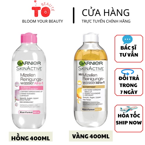 NƯỚC TẨY TRANG GARNIER SKINACTIVE HỒNG/VÀNG 400ml