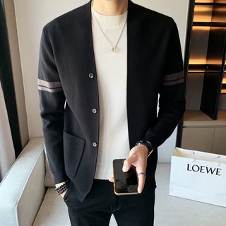 Plus size áo len nam áo khoác ngoài nam xuân thu áo len mỏng phiên bản hàn quốc dệt kim áo khoác ngoài thường ngày dệt kim cardigan mặc ngoài kích thước lớn nam