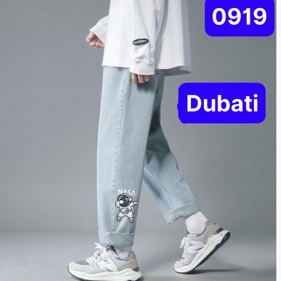 Quần Jeans Baggy Rộng, Quần Jean Nam Ống Suông Rộng In Hình NASA phong cách cao cấp - DUBATI FASHION