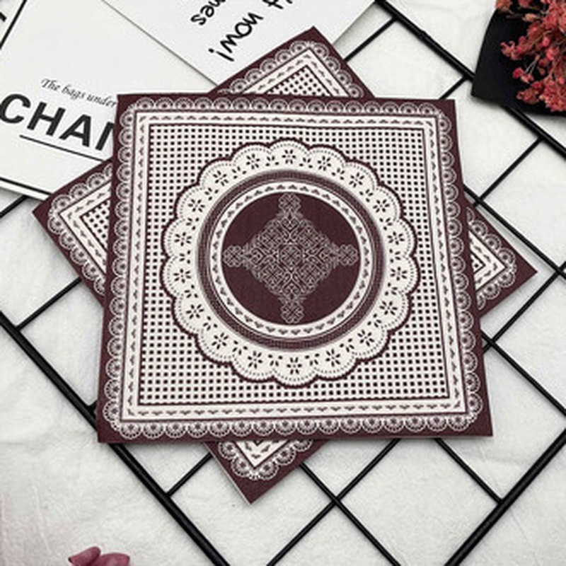 Bộ 20 Khăn Giấy In Họa Tiết Chấm Bi Phong Cách Châu Âu Trang Trí Nhà Hàng