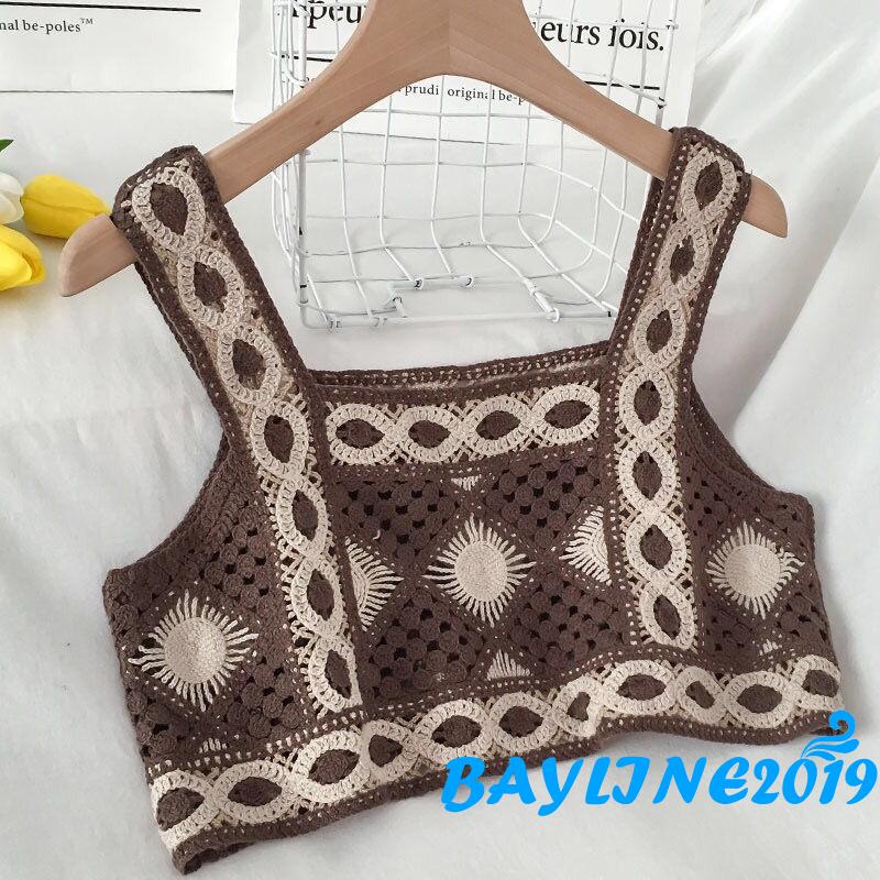 Áo Lửng Không Tay Cổ Vuông Phong Cách Bohemian Quyến Rũ Dành Cho Nữ