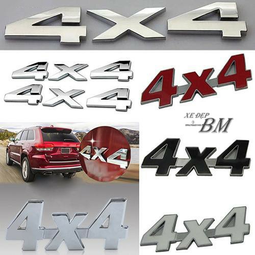 Sticker Kim Loại 3D 4X4 Dán Trang Trí Xe Hơi