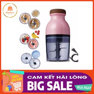 Máy xay sinh tố OSAKA màu hồng , nắp nâu, máy xay thực phẩm đa năng, xay thịt, xay cá, dễ dàng, tiện lợi