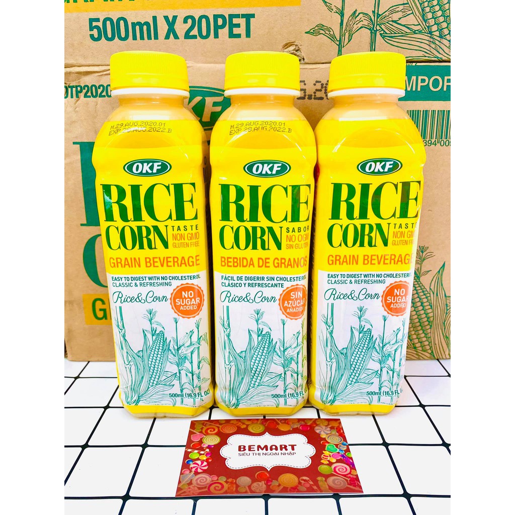 𝐎𝐊𝐅 𝐑𝐢𝐜𝐞 - Sữa Gạo 🎋 Yến Mạch / Nước gạo bắp 🌾🌽Chai 500ML - Hàng Nhập Khẩu Hàn Quốc