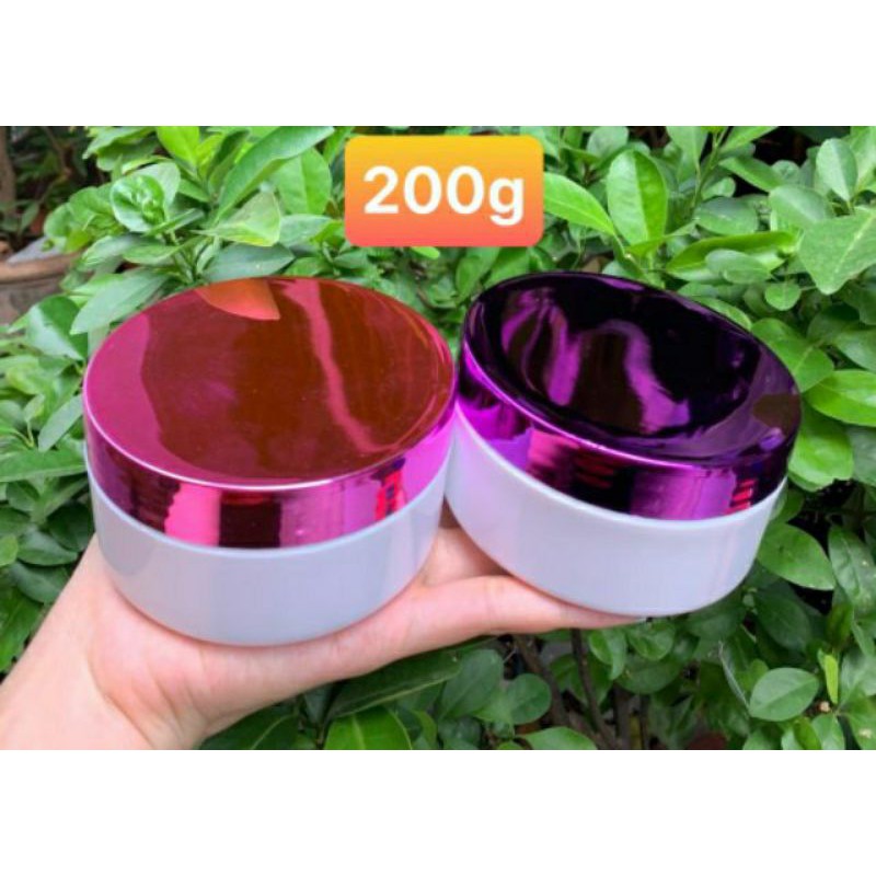 Hủ dựng kem body 200g nắp xi màu - hu dung kem body 200g