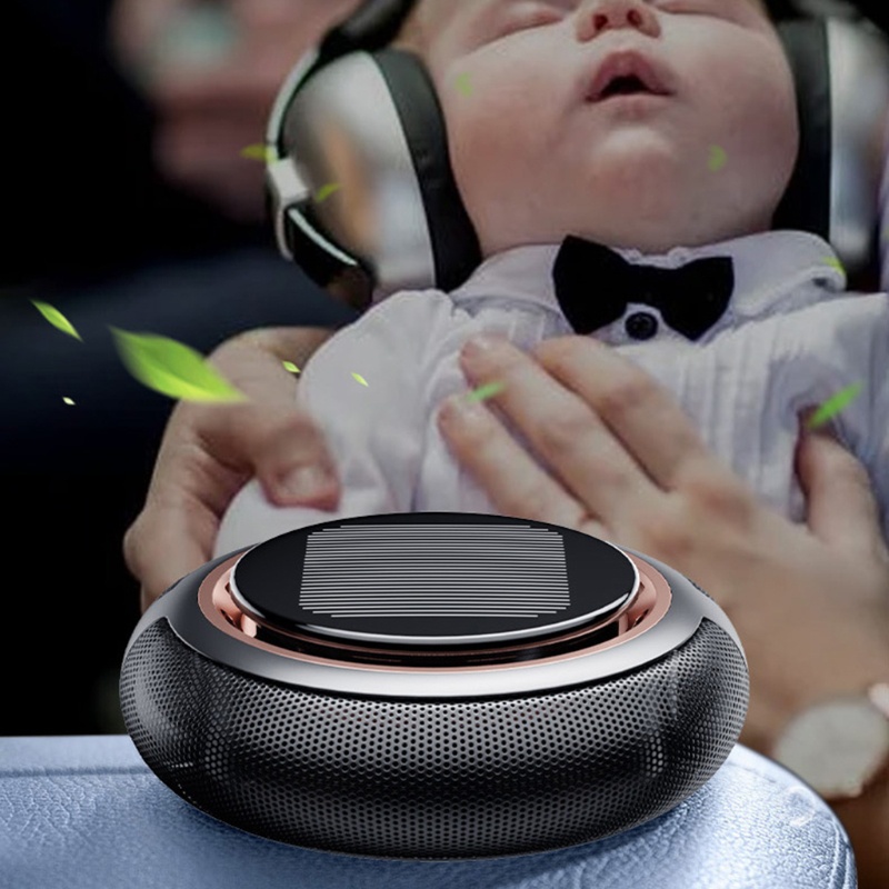 Thiết bị khuếch tán hương thơm làm mát thanh lọc không khí khử mùi hôi dùng điện mặt trời xoay được dùng trong xe hơi