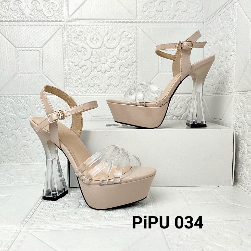 Giày cao gót đế đúp 13cm ,sandals cao gót nữ trên 10cm giày cưới, catwalk,mũi 4 dây trong thờittrangpipu 034