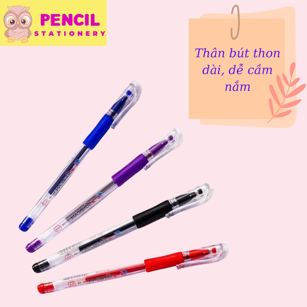 Bút Gel Thiên Long GEL - 08 Ngòi 0.5mm Xanh Đen Đỏ, Bút Bi Mực Nước Viết Chữ Đẹp Trơn Tru Êm Cho Học Sinh Văn Phòng