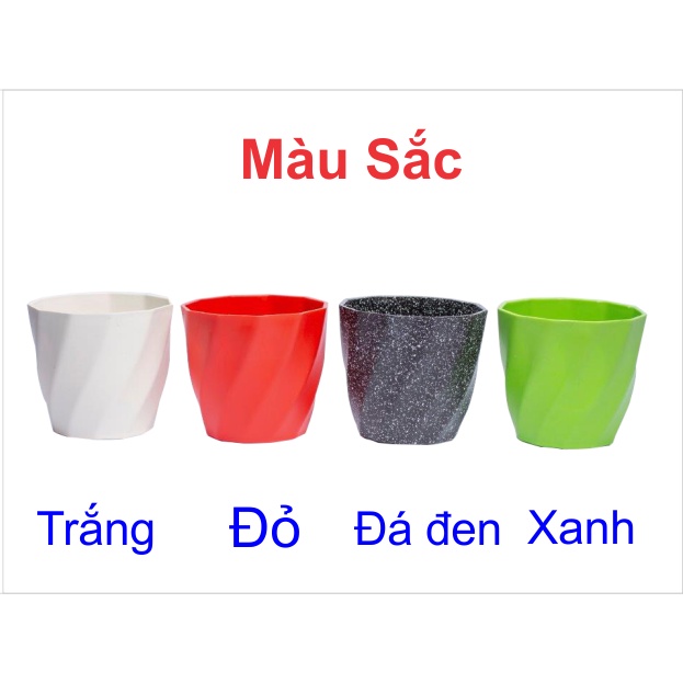 Chậu nhựa tròn xoắn size 3 (16x14cm) loại 1 dày đẹp