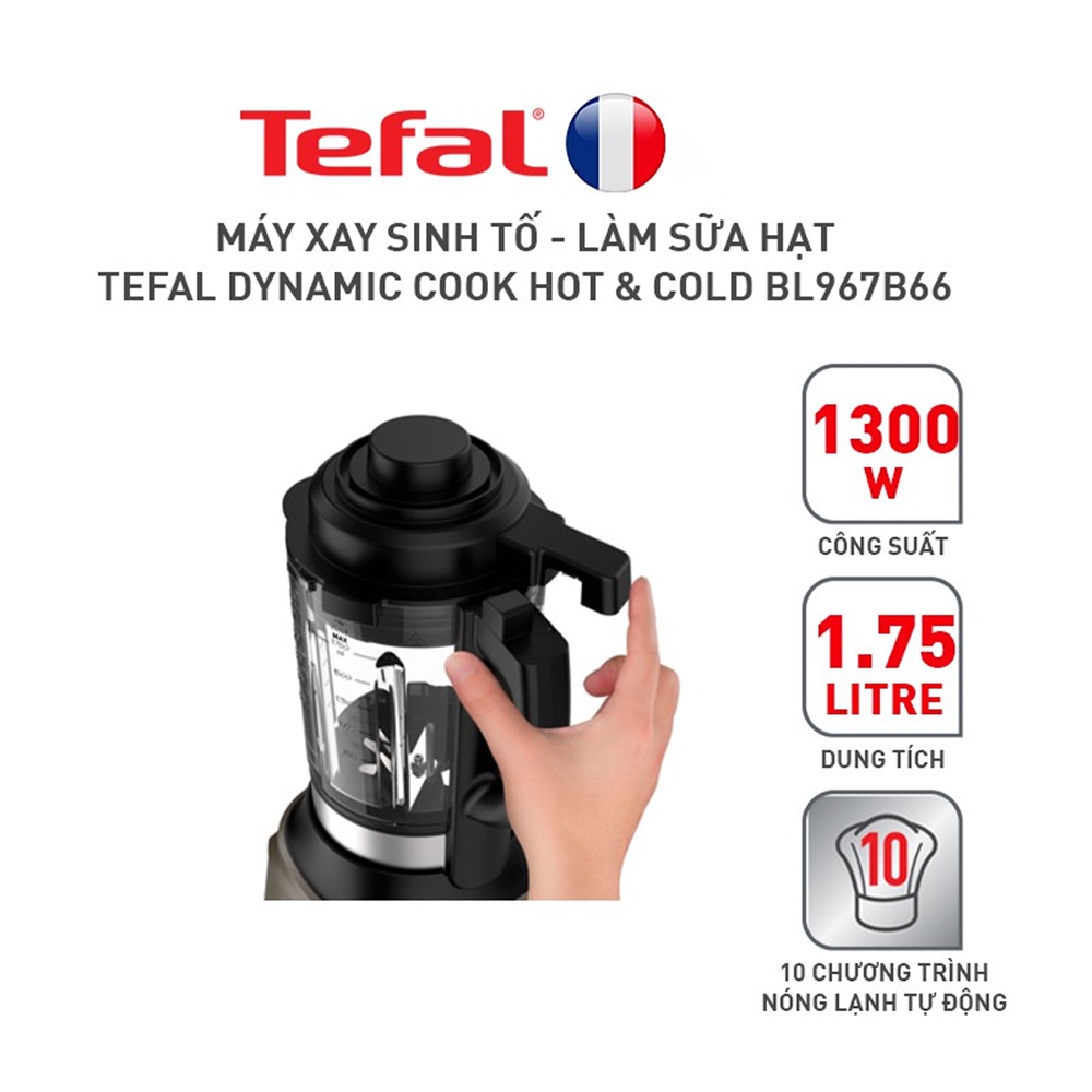 Máy Làm Sữa Hạt Tefal BL967B66, Công Suất Xay 1000W, Nấu 1300W – Phân Phối Chính Hãng – Bảo Hành 24 Tháng