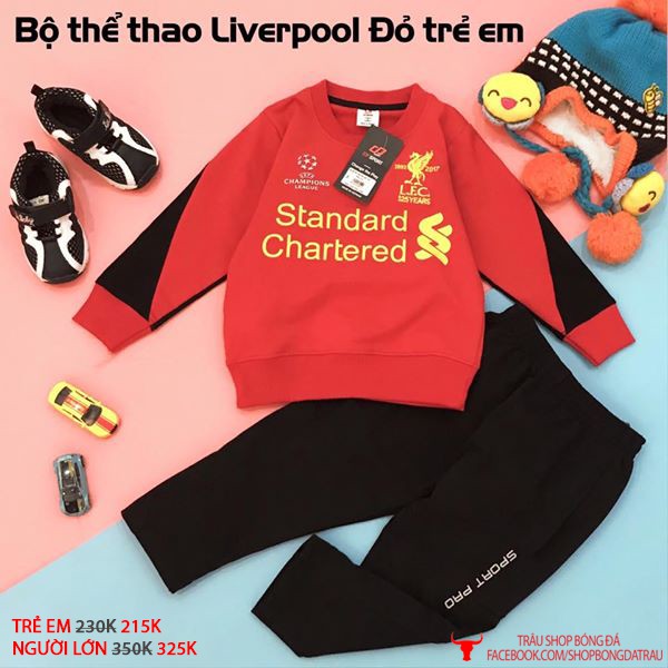 Bộ nỉ TRẺ EM - mẫu 2 - các câu lạc bộ bóng đá Manchester, Arsenal, Chelsea, Barca, Real, Liverpool - Trâu shop