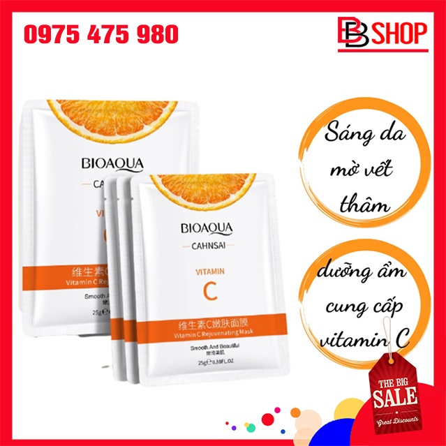 Mặt Nạ Dưỡng Da Bioaqua Vitamin C Bổ Sung Vitamin C Làm Mờ Thâm Mờ Nám Và Chống Lão Hóa