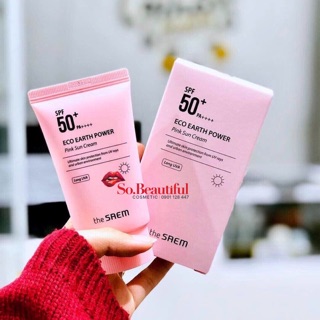 Kem Chống Nắng Nâng Tone Da The Saem Eco Earth Power Pink