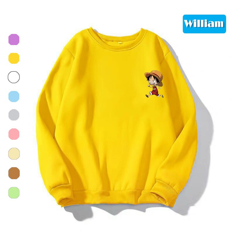 [FREESHIP_50K] Áo sweater nam nữ in hình One Piece dễ thương, chất nỉ dày dặn, hợp làm áo cặp William - DS125