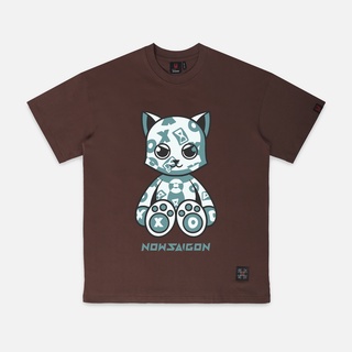 Áo thun NEEDS OF WISDOM Teddy Meow Tee - Brown - Local Brand Chính Hãng