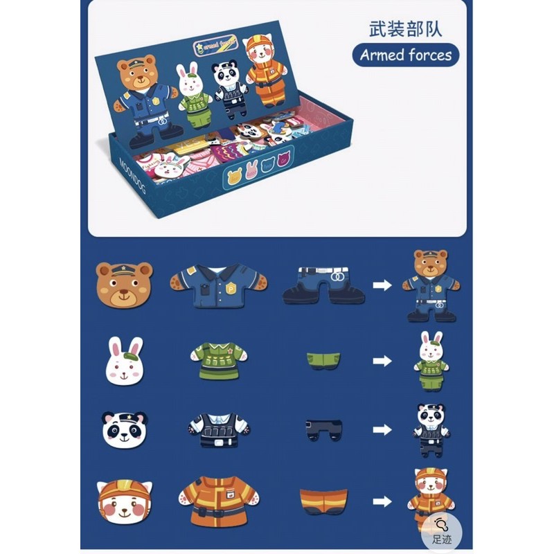 Hộp Đồ Chơi Ghép Tranh Nam Châm cho bé, bộ ghép hình MOONDOG