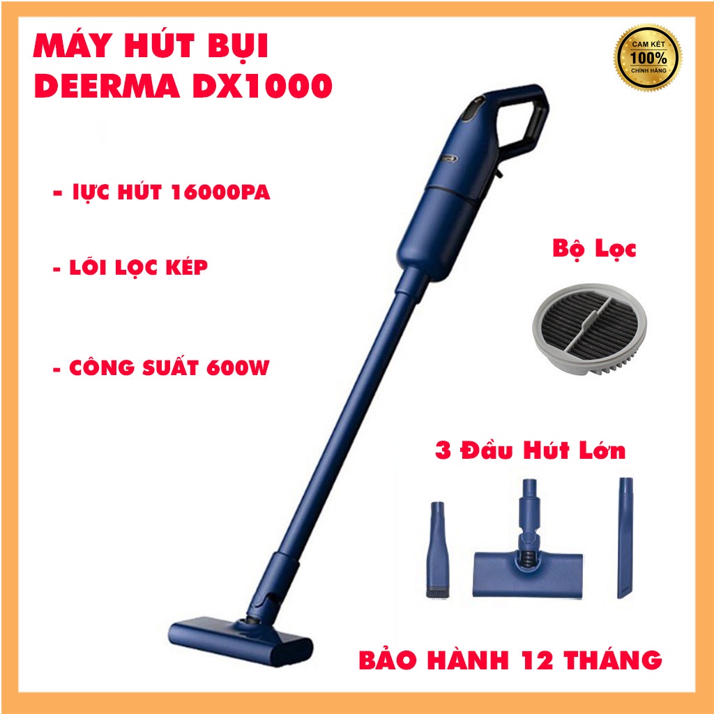 Máy hút bụi đa chức năng Deerma DX1000 Lực Hút 16000Pa 600W Hệ thống lọc 3 lớp_Hàng Có Sẵn