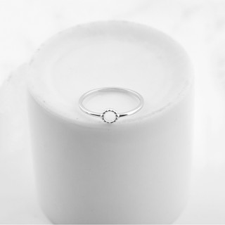 Nhẫn bạc nữ mặt tròn CHIHIRO thời trang