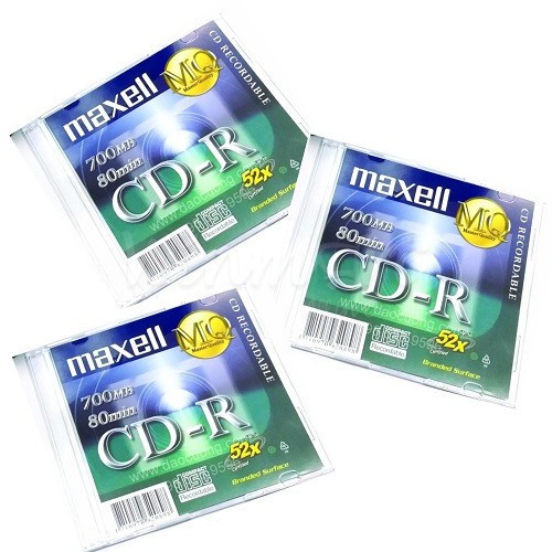 Đĩa CD-R Maxell 700MB - Hàng chính hãng (1 hộp 10 cái - 10 vỏ đựng)