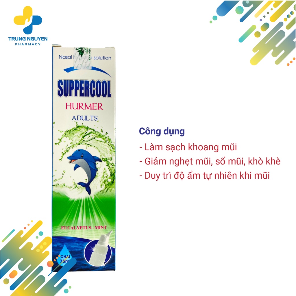 Dung dịch vệ sinh mũi cho người lớn Suppercool Hurmer (Chai 70ml)