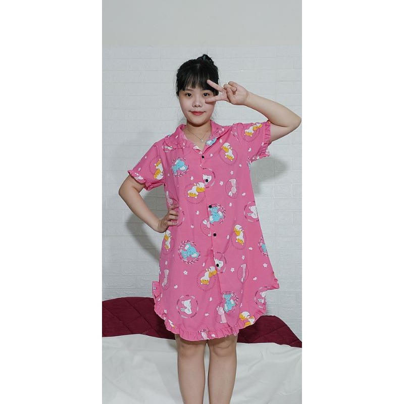 ĐẦM NGỦ VẢI LỤA HÀN HỌA TIẾT KUTE, FORM DƯỚI 55 KÝ | BigBuy360 - bigbuy360.vn