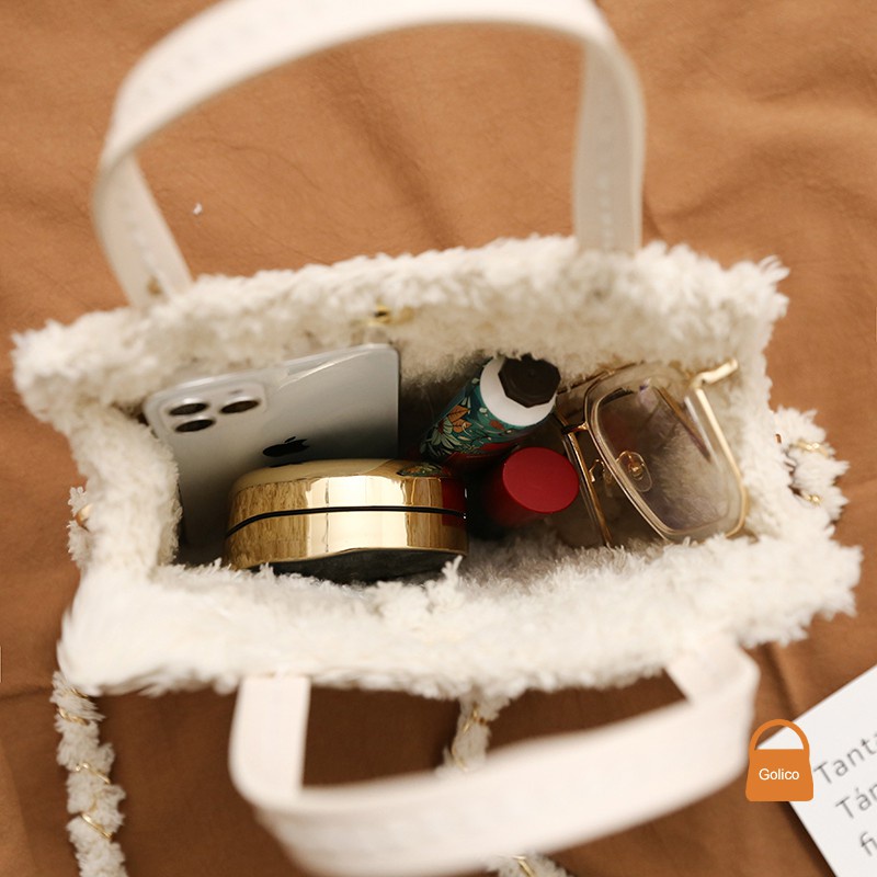 Túi Xách Handmade Tự Đan Len Xù - Phụ Kiện Đan Túi