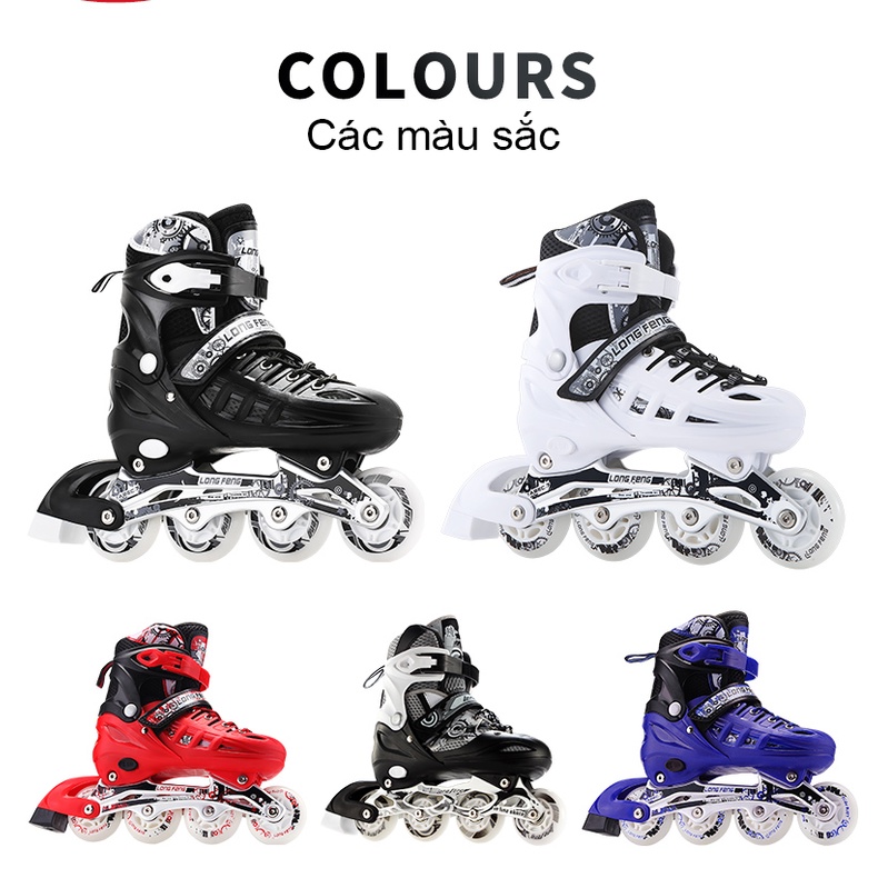 Giày trượt patin Longfeng 905 cao cấp tặng + ốc vít + chướng ngại vật batin batanh Longfeng 905