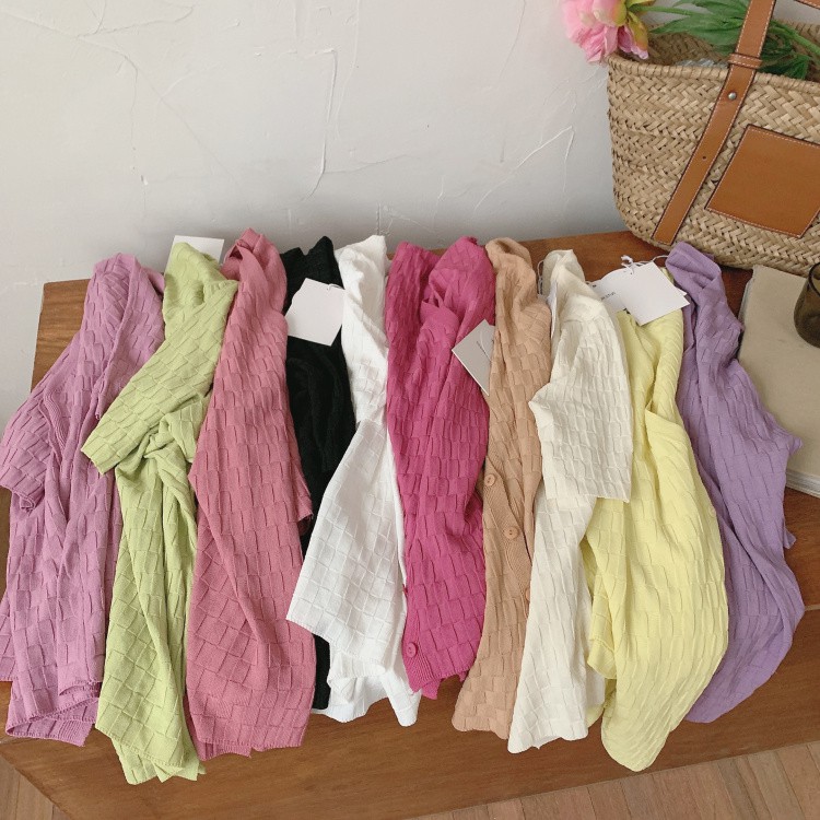 Áo Croptop Dệt Kim Cổ Chữ V Phong Cách Hàn Quốc | BigBuy360 - bigbuy360.vn