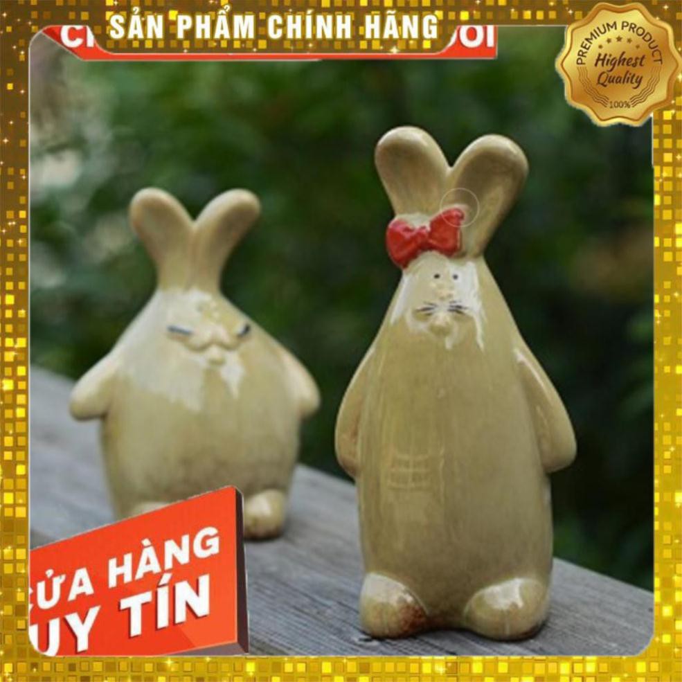 Giá hủy diệt - Đồ gốm sứ trang trí nhà cửa độc đáo ấn tượng Thỏ chị em M34