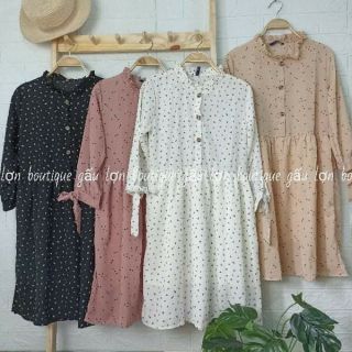 Váy babydoll hoa nhí vintage ulzzang ảnh thật