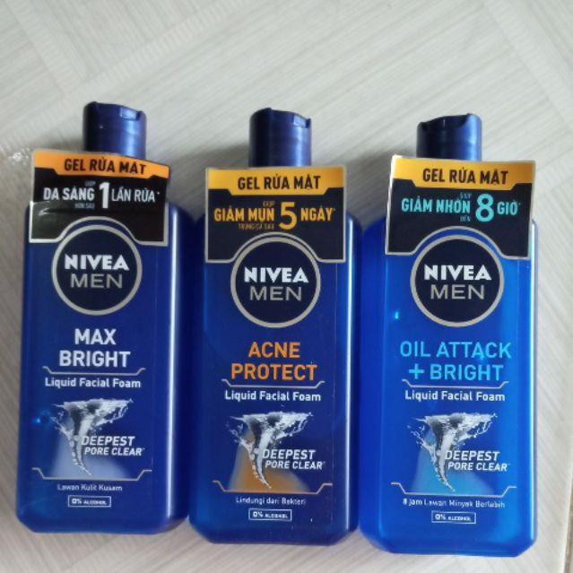 Gel rửa mặt nivea men 150ml