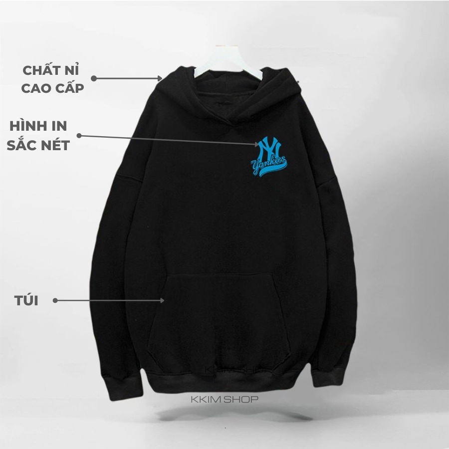Áo Nỉ HOODIE NY, Áo hoodie MLP XANH LÁ unisex nam nữ form rộng oversize chất liệu Nỉ bông cao cấp KKIM SHOP