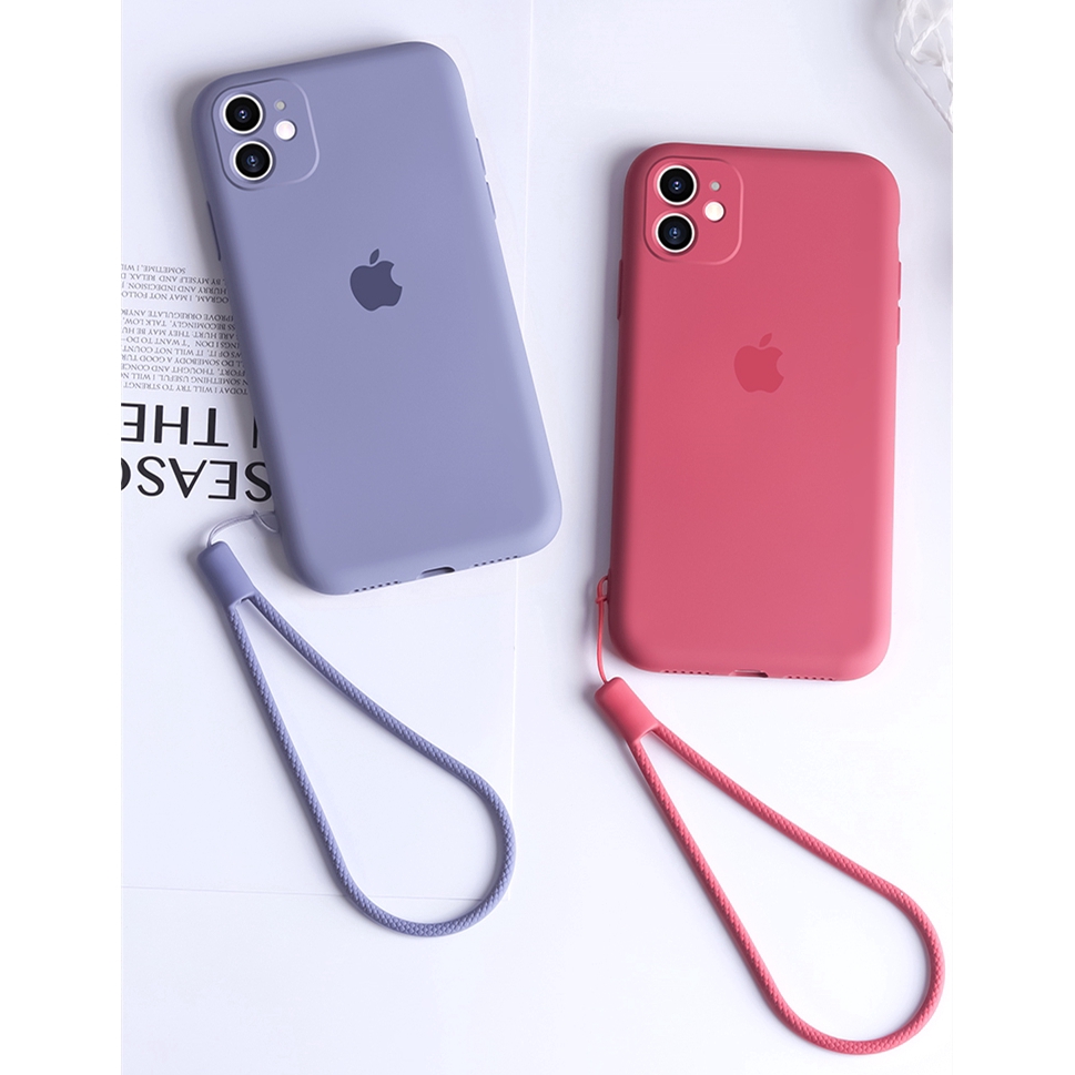 Ốp lưng silicone mềm hỗ trợ bảo vệ camera có dây đeo cho iPhone 11 / Pro / Max | BigBuy360 - bigbuy360.vn