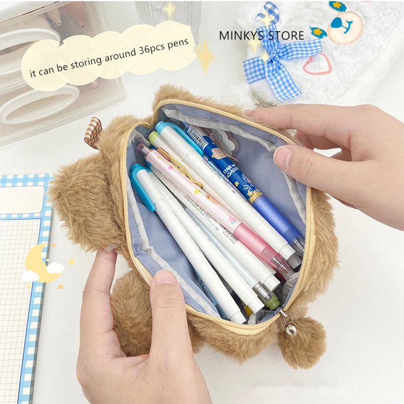 Bóp Viết Nhồi Bông Hình Chú Gấu Dễ Thương