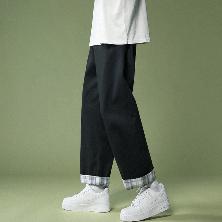 【M-5XL】Quần Thể Thao Màu Trơn Ống Rộng Thời Trang Hàn Quốc Đơn Giản Cho Lỏng Lẻo Bông Quần Jogger Nam Bình Thường Quần ống Suông Xu Hướng Quần Dài Nam Thể Thao Bề Ngang Chân Quần Nam