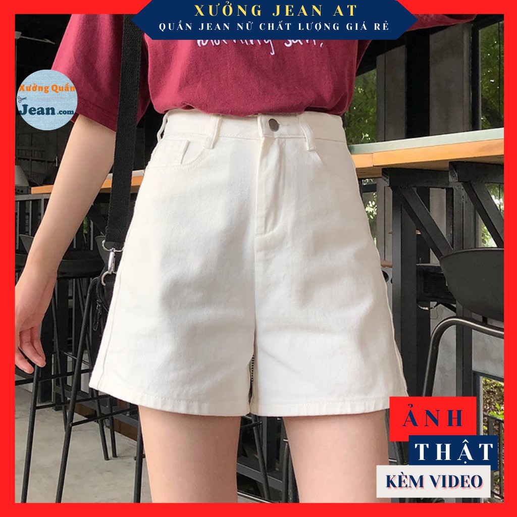 Quần Short Jean Nữ Ống Rộng Lưng Cao BASIC, Quần Ngố Nữ Ống Rộng Phong Cách Ulzzang Hàn Quốc 520 &amp; 304