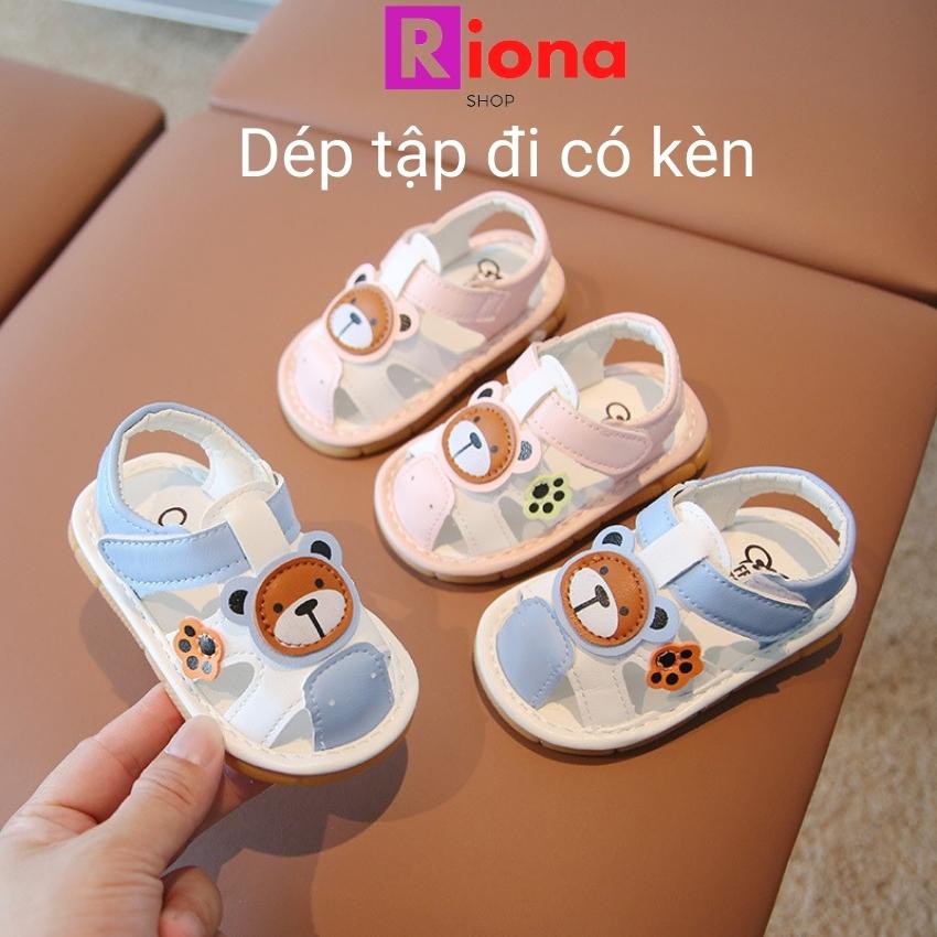 Dép tập đi cho bé sandal tập đi bé trai bé gái giày em bé 1 tuổi có còi RIONASHOP