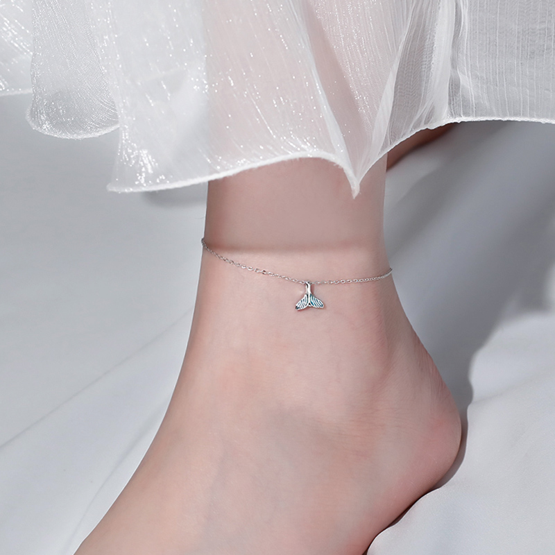 Lắc chân thời trang màu bạc kiểu hình đuôi nàng tiên cá thời trang cho nữ | BigBuy360 - bigbuy360.vn
