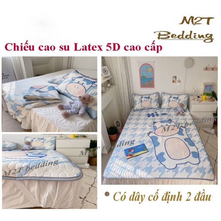 Chiếu điều hòa Latex mủ cao su non M2T bedding họa tiết 5D mát lạnh chuẩn hàng loại 1 [Free ship]