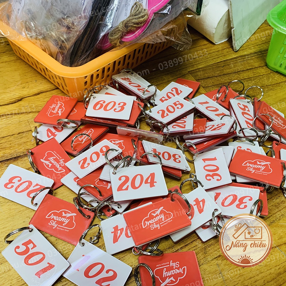 Móc khóa khách sạn, logo công ty, doanh nghiệp, quà tặng cuối năm, quà tặng khách hàng và đối tác, quảng cáo thương hiệu