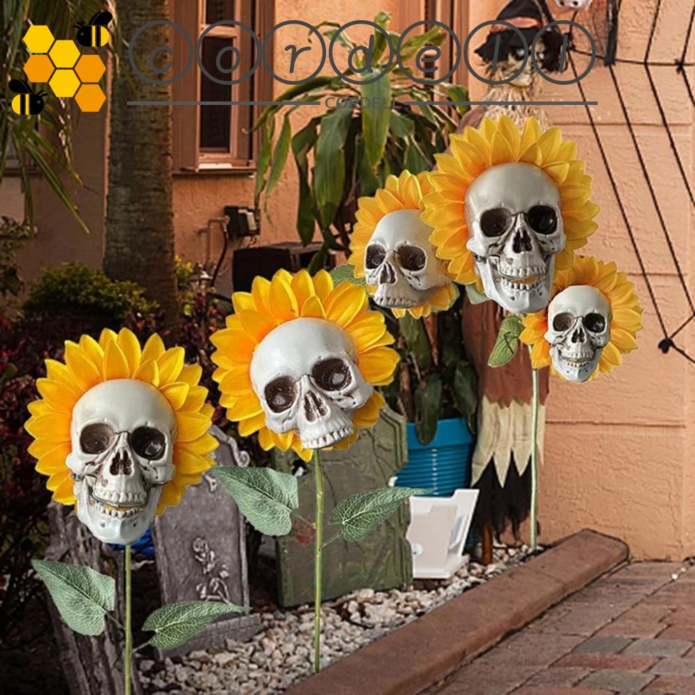1 Đầu Lâu Hoa Giả Trang Trí Halloween 3 Phong Cách