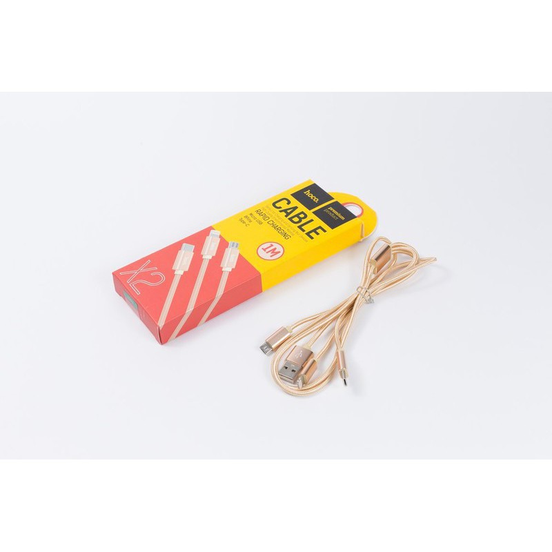 Cáp Sạc Hoco X2 3 Đầu ,Micro Usb,Type C-Dùng Với Mọi Thiết Bị ĐT Androi IPtablet táo