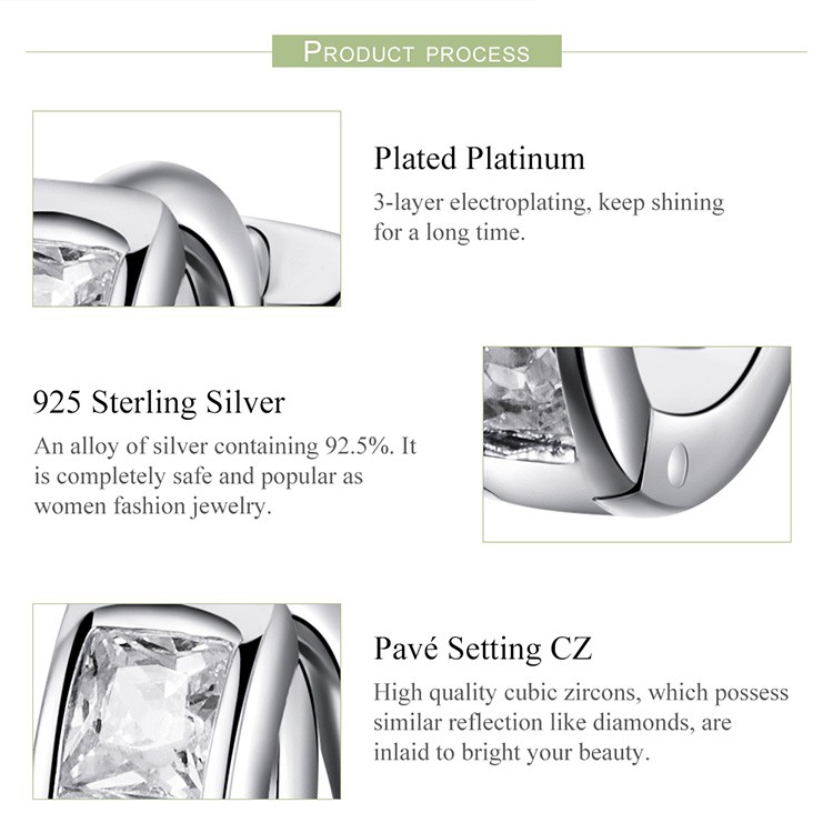 Đôi Bông Tai Bamoer Bằng Bạc 925 Đính Đá Sang Trọng Thời Trang Cho Nữ