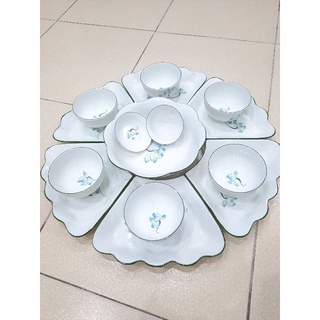 Bát đĩa hoa mặt trời sứ Bát Tràng