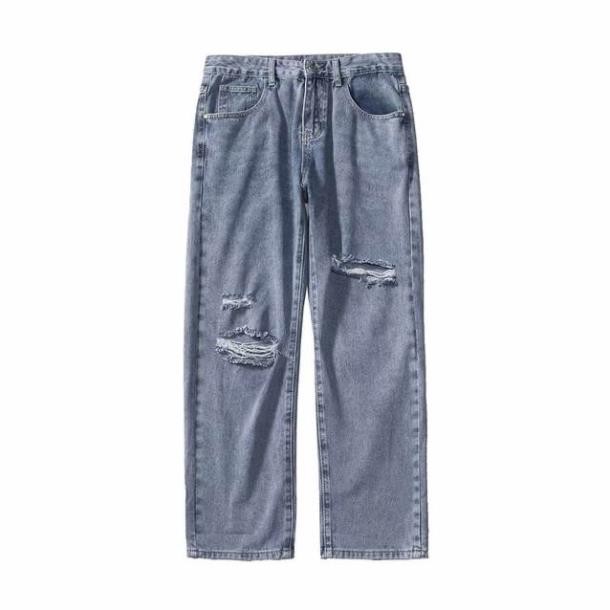 [ẢNH THẬT 100%] -  Quần baggy jean nam nữ rách gối phong cách -cam kêt Vải đẹp nhất thị trường -hot trend 2021-Q1 ་