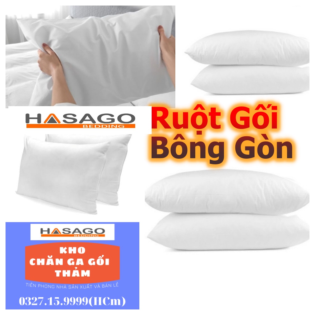 Ruột Gối Ôm Bông Tinh Khiết cỡ 35x100 kích thước phổ thông vừa với mọi loại vỏ