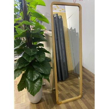 Gương soi toàn thân khung gỗ treo tường bo góc decor nịnh dáng kích thước 50x160cm guonghoangkim mirror KG0001